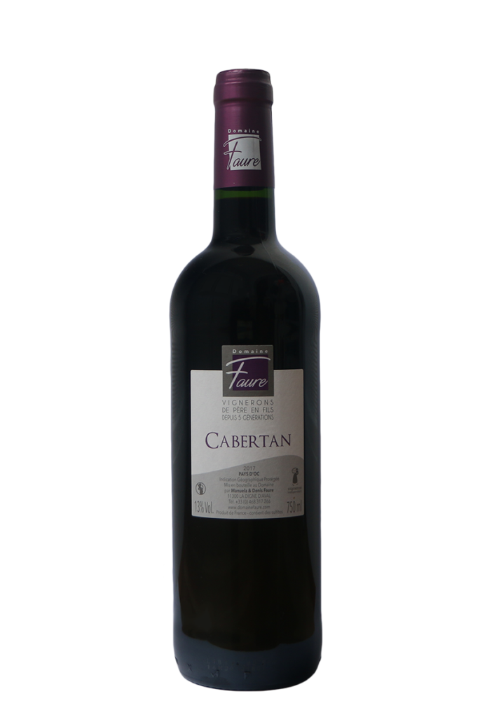Bouteille de Cabertan, vin rouge du Domaine Faure