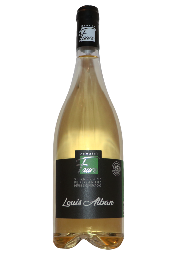 Bouteille de Louis Alban, vin blanc du Domaine Faure